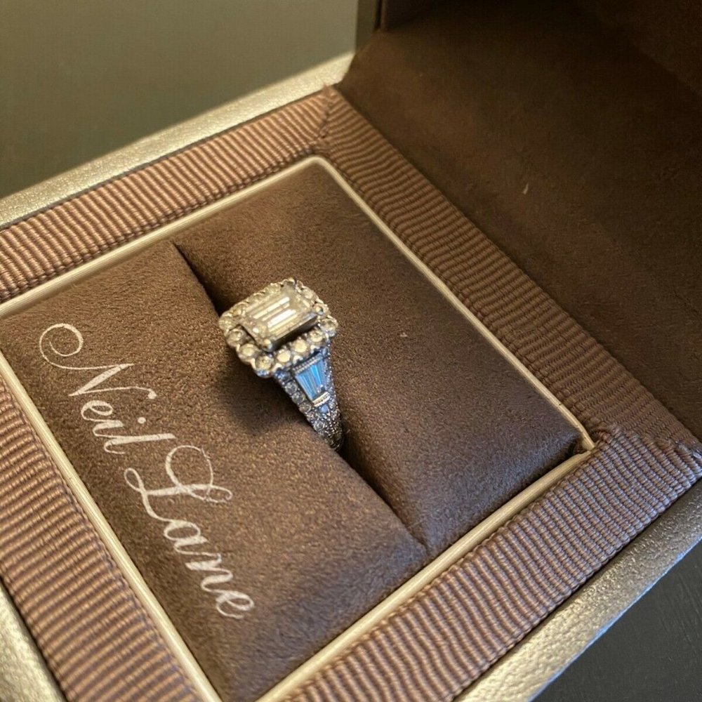 NEIL LANE Engagement Ring 1-7/8 ctw, 1 CT CENTER!